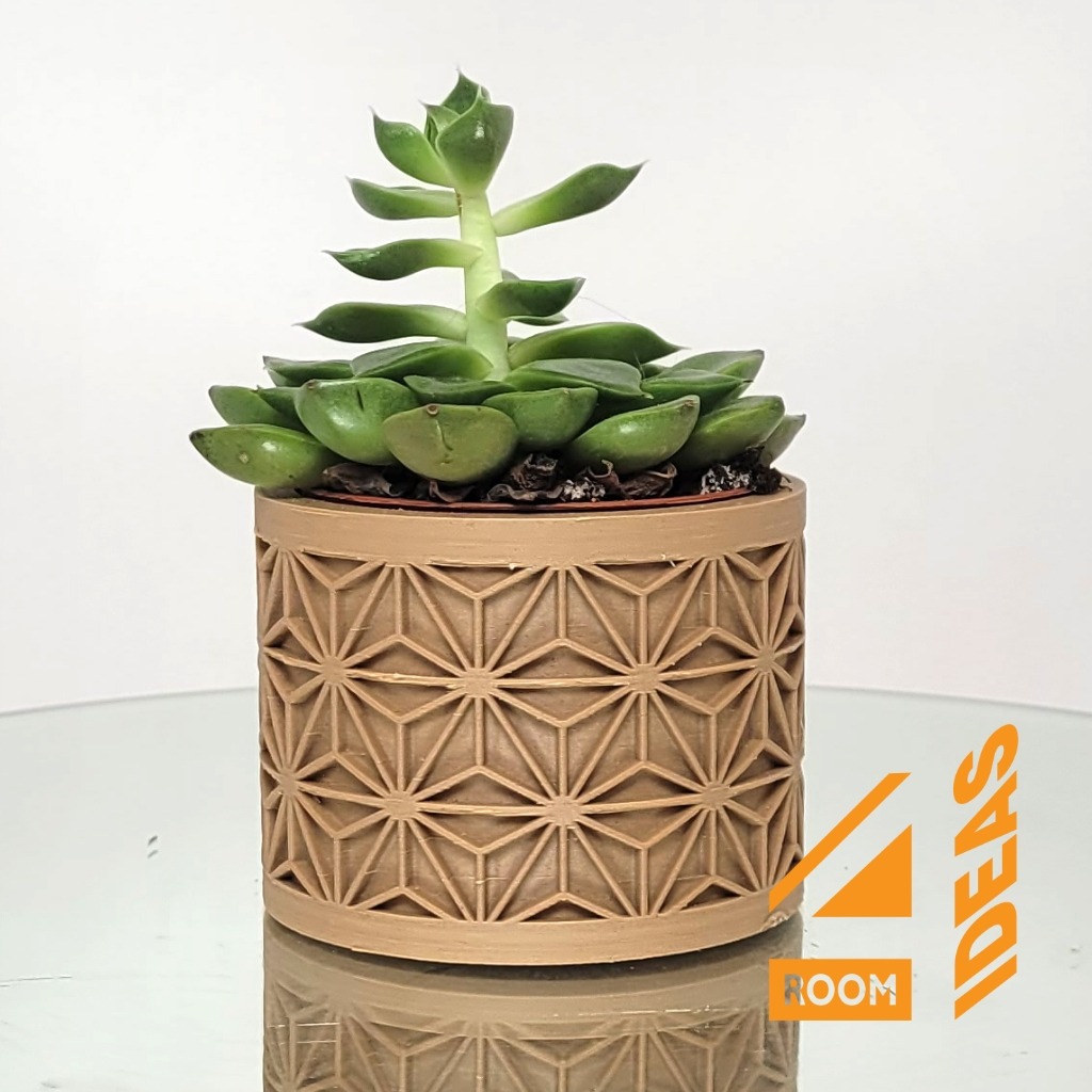 Succulent Planter Japanese Style - Hemp Leaves/Asanoha V1 thumbnail