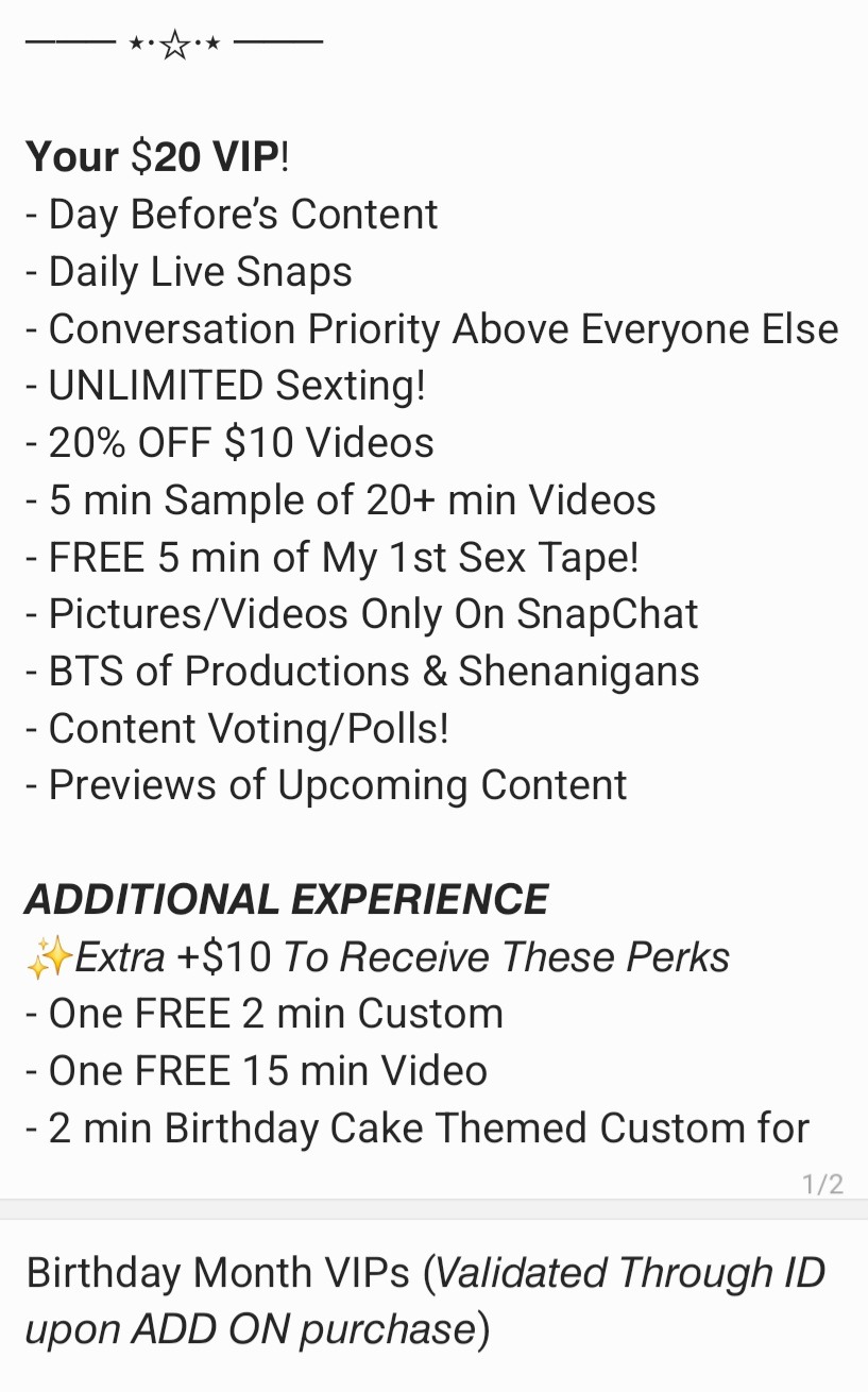 $20 VIP SnapChat Benefits thumbnail