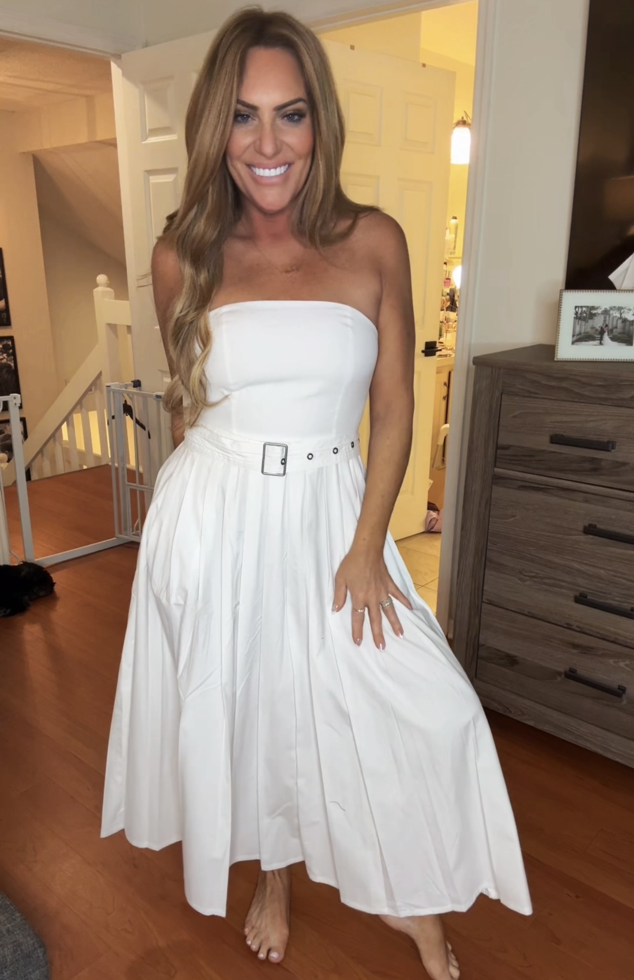 Strapless Belted Maxi Dress thumbnail