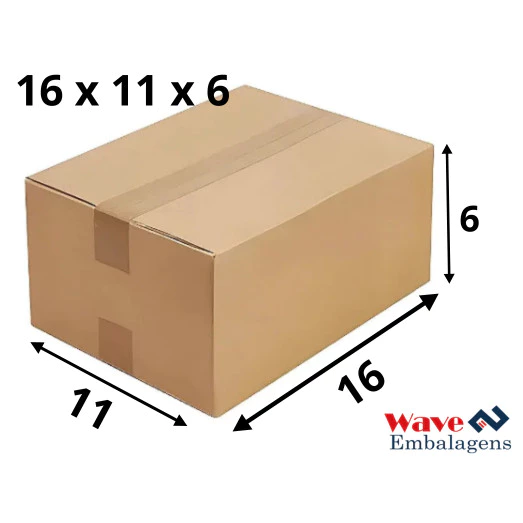 Kit 100 Unidade l Caixas de papelão 16x11x6 l invista em caixas de papelão para seus produtos não chegar quebrado thumbnail