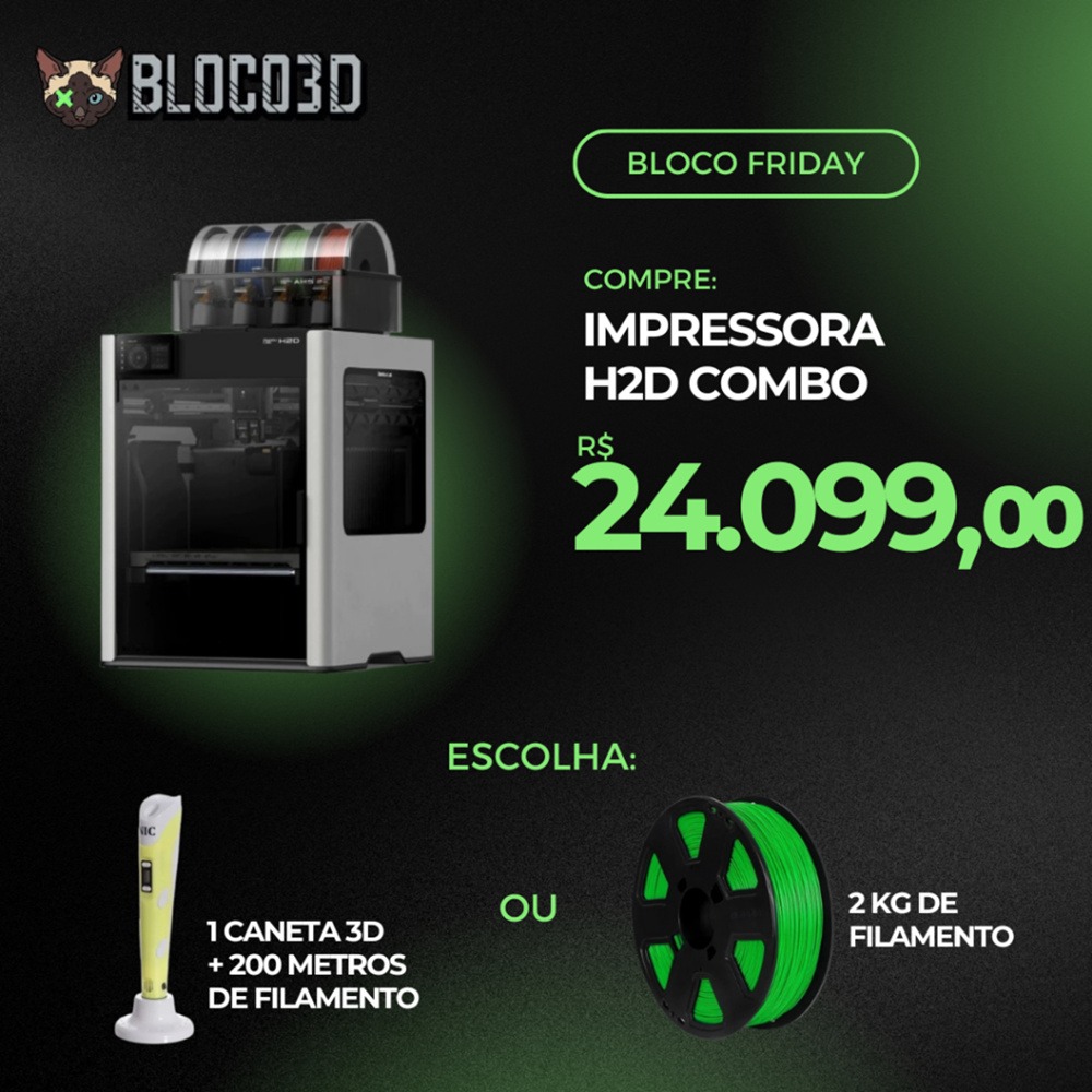 Impressora 3D Bambu Lab H2D Combo AMS  thumbnail