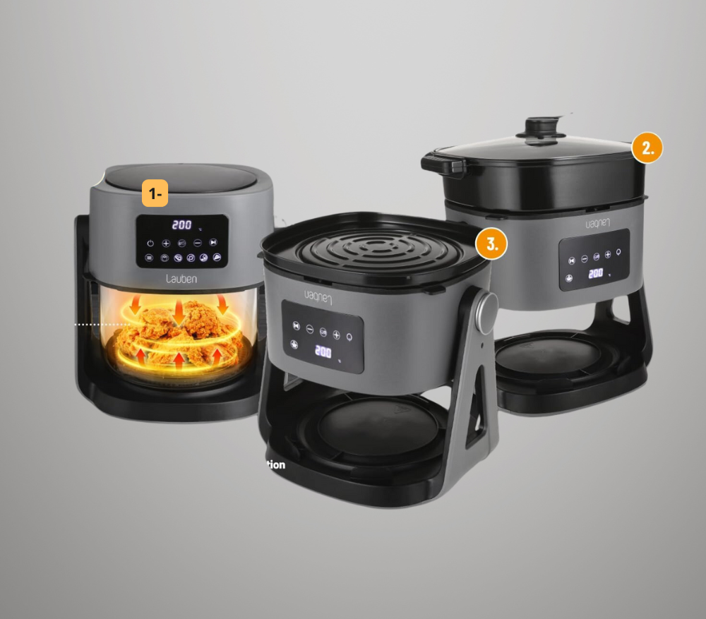 Lauben Glass&Grill Air Fryer Friteuse à air chaud 3 en 1  thumbnail