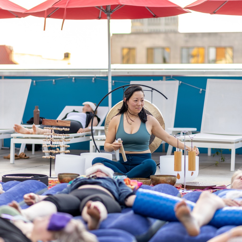 Rooftop Floating Sound Baths @ Unscripted Durham | Wednesdays 4/30, 5/28, 6/25, 7/30 & 8/27 thumbnail