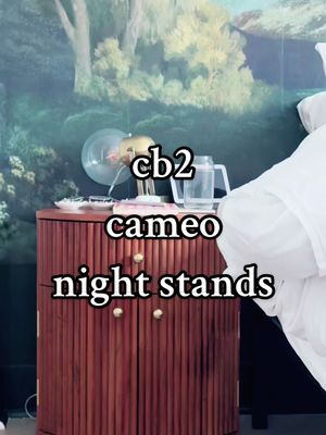 bringing my @CB2 Cameo nightstands home 🤎 #mycb2 #cb2 #interiordesign #bedroom #homedecor #smallroom #smallspace #apartm