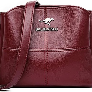 Bolsa de Ombro Pequena Feminina de Couro PU Bolsa Feminina Transversal Vintage Multi Bolso thumbnail