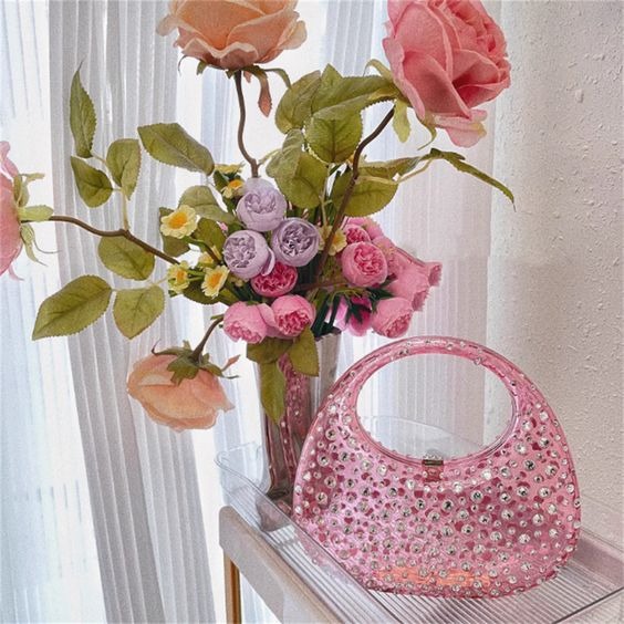 Bolsas de strass de luxo com designer transparentes thumbnail