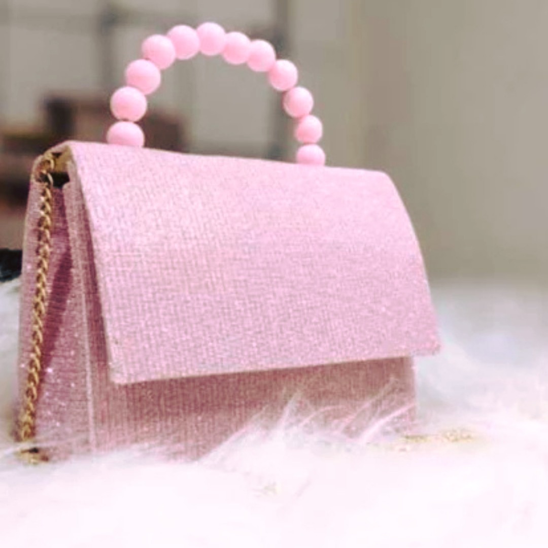 ✨ Bolsinha Infantil Glitter com Corrente e Pérolas ✨ thumbnail