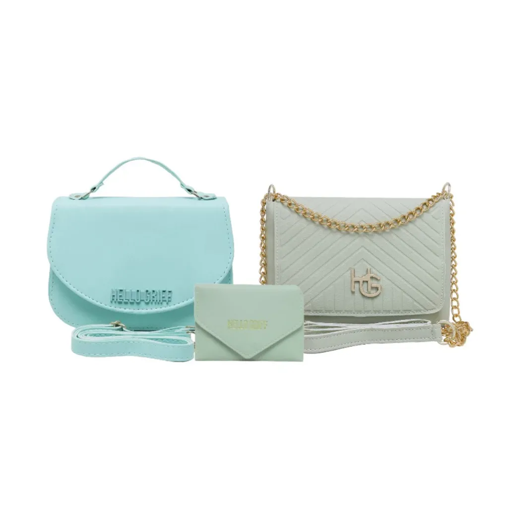 Kit Bolsa Feminina Transversal De Ombro E Lado Bolsas Kits 3 Peças thumbnail