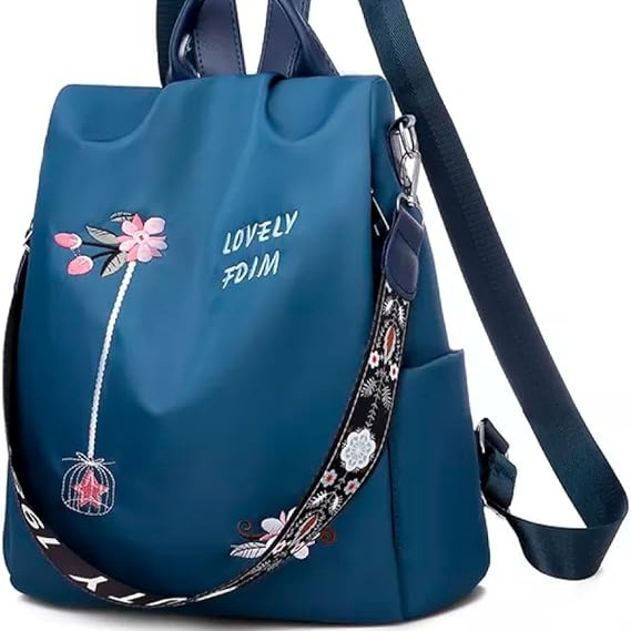 Mini Mochila Feminina Bolsa De Costas Pequena Dia A Dia Leve e Reforçada com Detalhe Florido thumbnail