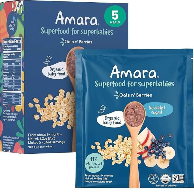 Amara Organic Baby Food - Oats & Berries thumbnail