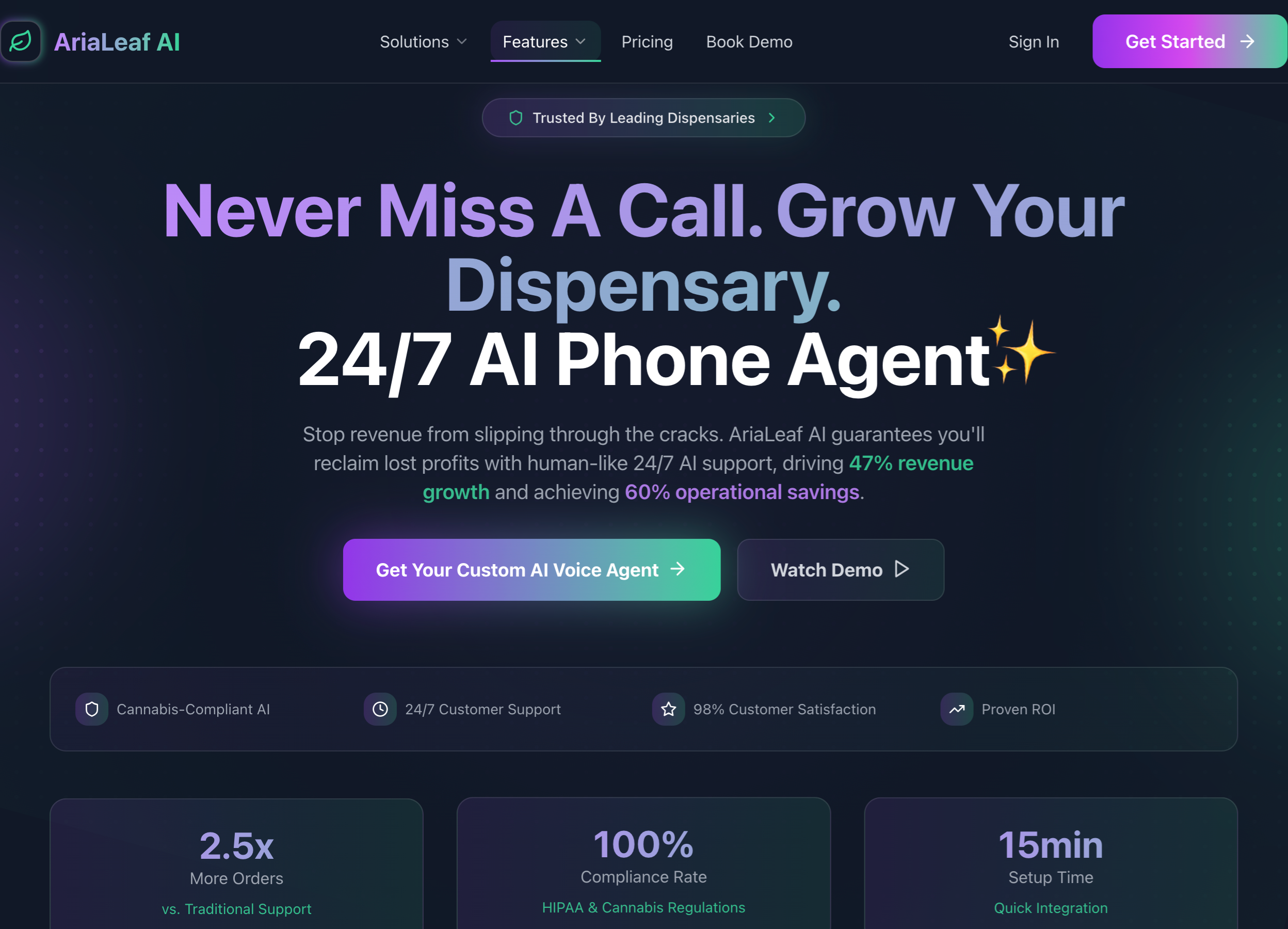 AriaLeaf AI — Voice AI SaaS for Dispensaries 🌿 thumbnail