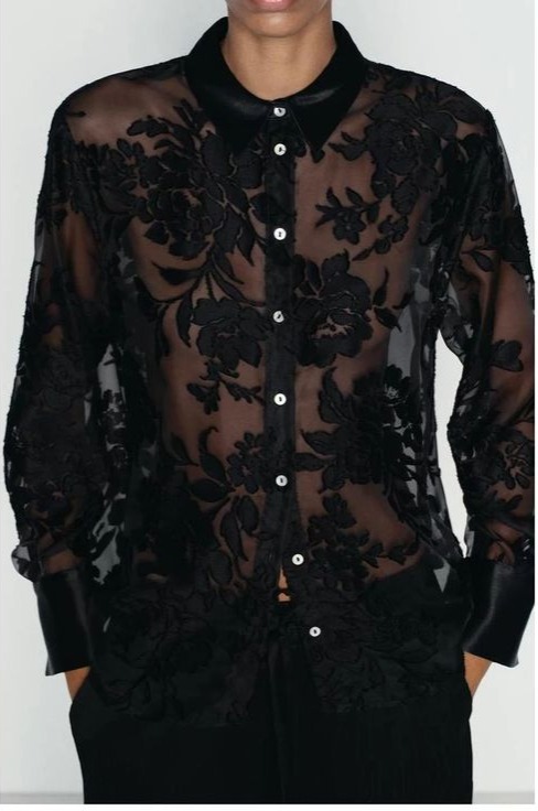 Autumn Novo Estilo de Outono Camisa Translúcida de Manga Comprida thumbnail