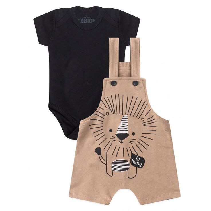 Conjunto Roupa Jardineira Bebê Menino Verão Algodão Leanzinho Oi Bebê thumbnail