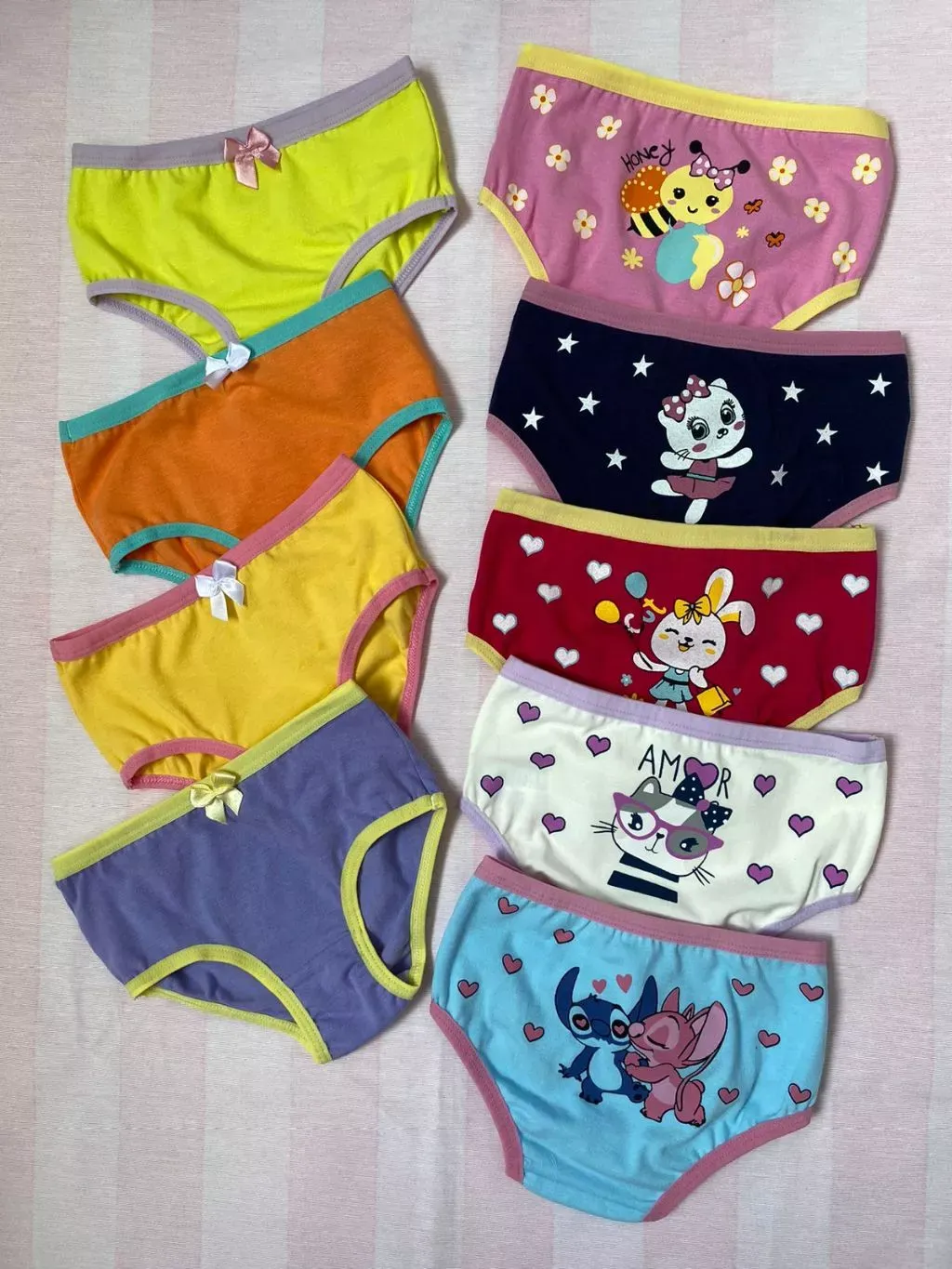 Kit 10 ou 5 calcinha infantil de algodão para menina criança e bebê Super Confortável Desfralde thumbnail