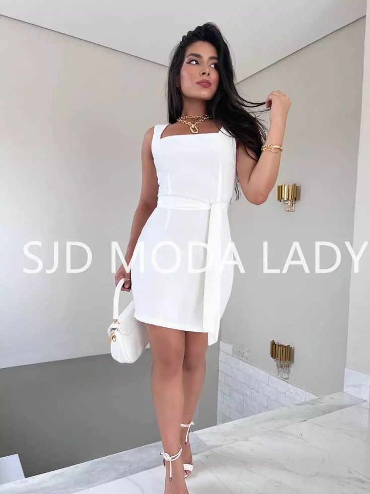 SJD MODA VESTIDO CURTO ALFAIATARIA FEMININO MEDIDA COM CINTO ELEGANTE banda larga thumbnail