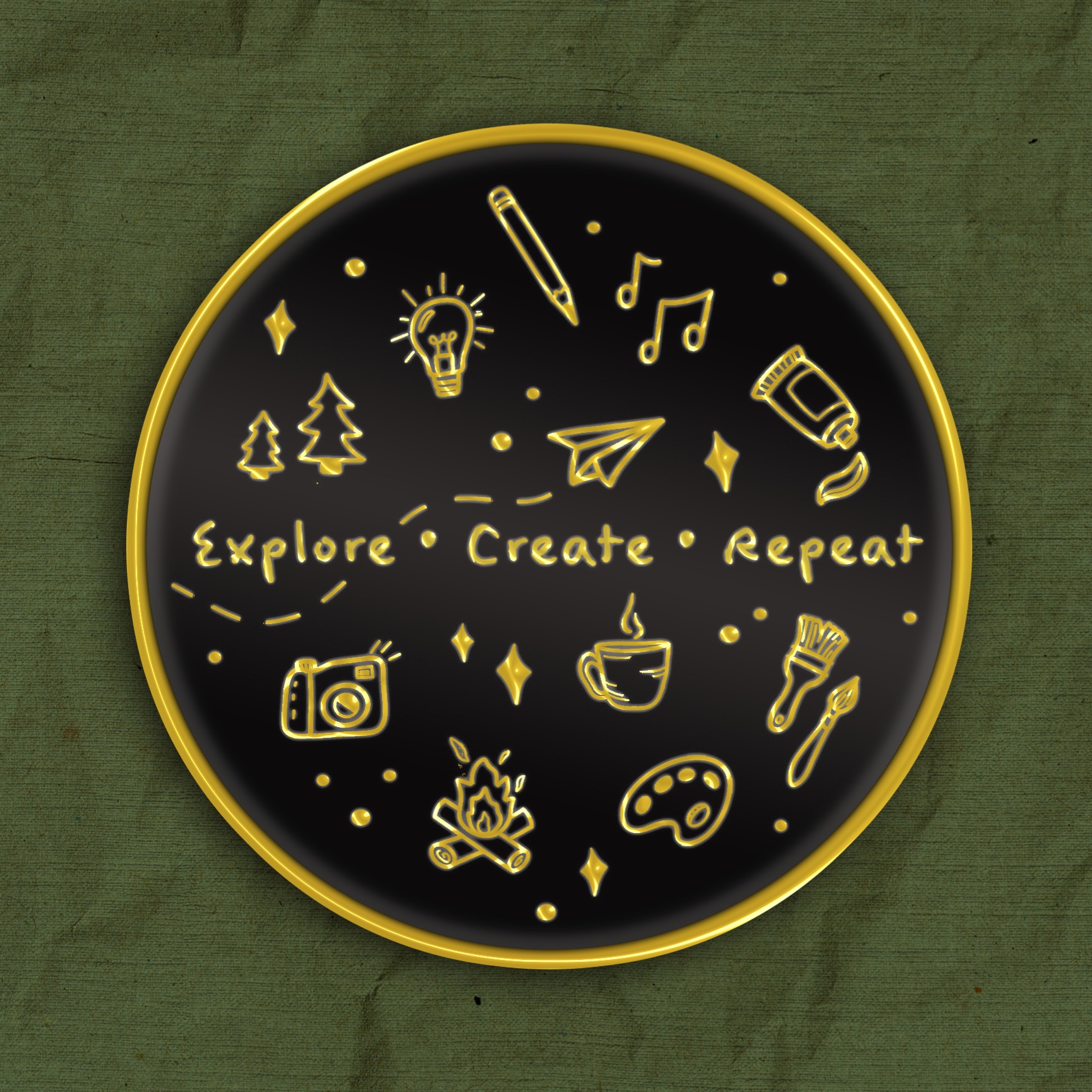 Explore, Create, Repeat Enamel Pin thumbnail