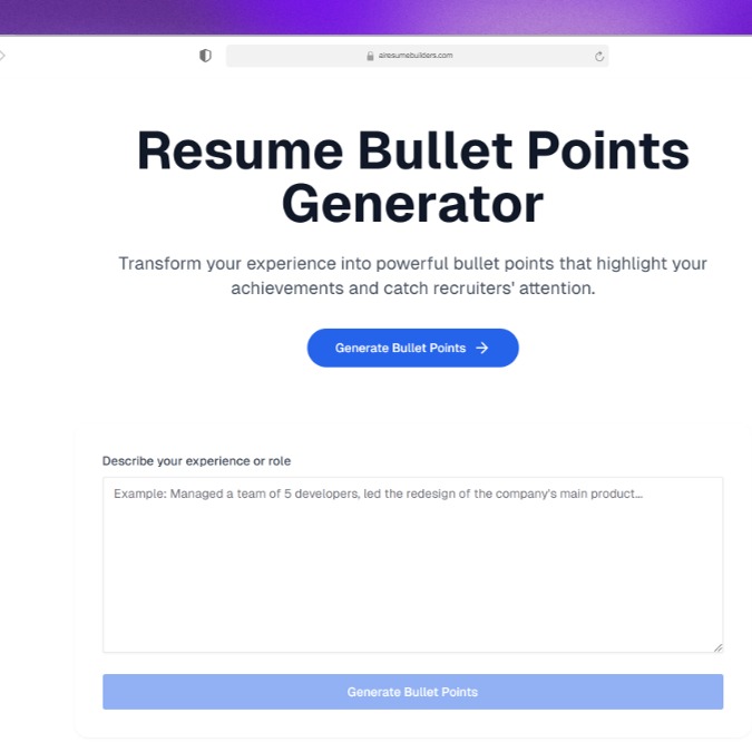 Resume Bullet Point Generator thumbnail