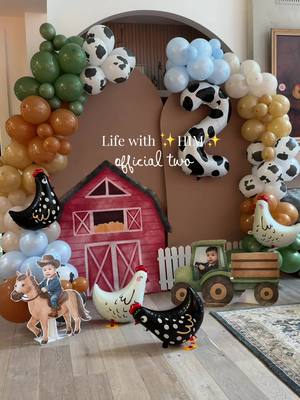 Oink, moo, cock-a-doodle-doo… Atlas is TWO! 🎈🐷🐓 🔗 in bio for  Birthday setup with Amazon finds. I invested in the arch s