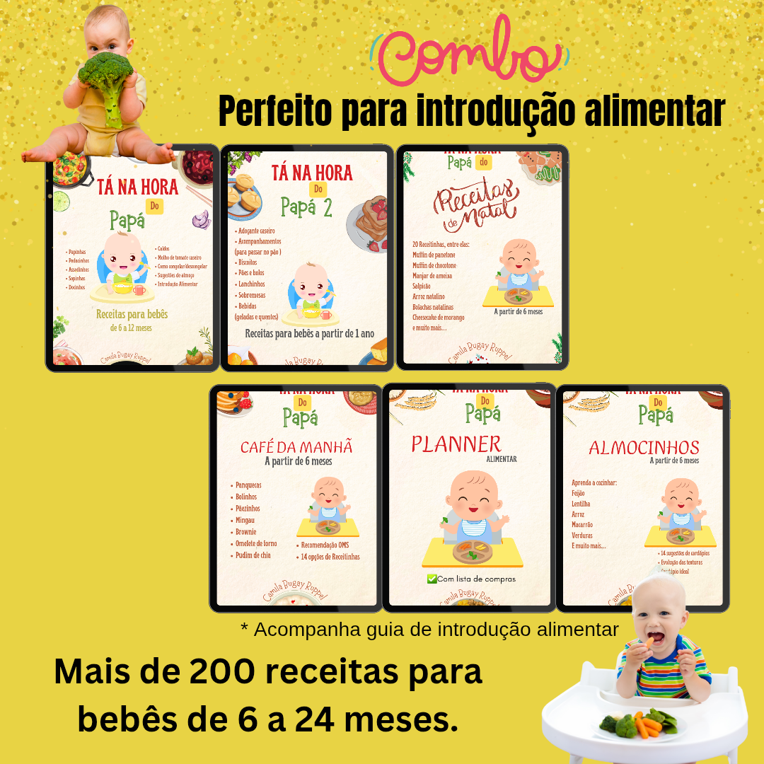 Combo 6 em 1 : São mais de 200 receitas para bebês de 6 a 24 meses.  🔺Por tempo limitado    thumbnail