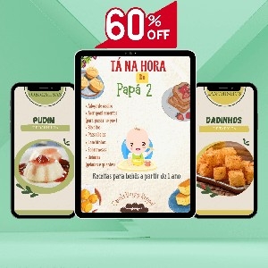 Mais de 100 Receitas para bebês a partir de  1  ano + 1 bônus.    thumbnail
