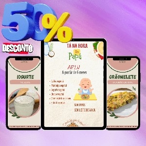 Receitas SEM LEITE, SEM OVOS E SEM GLÚTEN para bebês a partir de 6 meses + 1 bônus.  thumbnail
