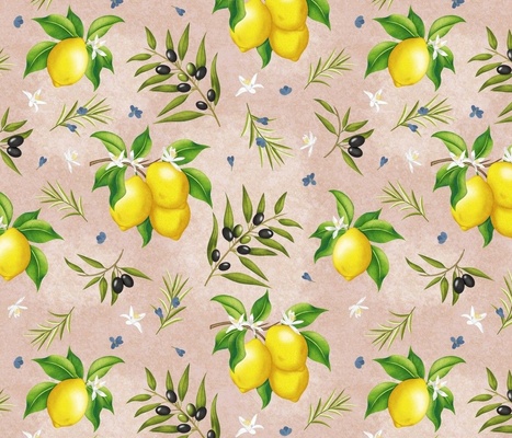 Mediterranean Lemon and Olive Garden Ticking Stripe Collection - 30 designs  by chris_dembinski thumbnail
