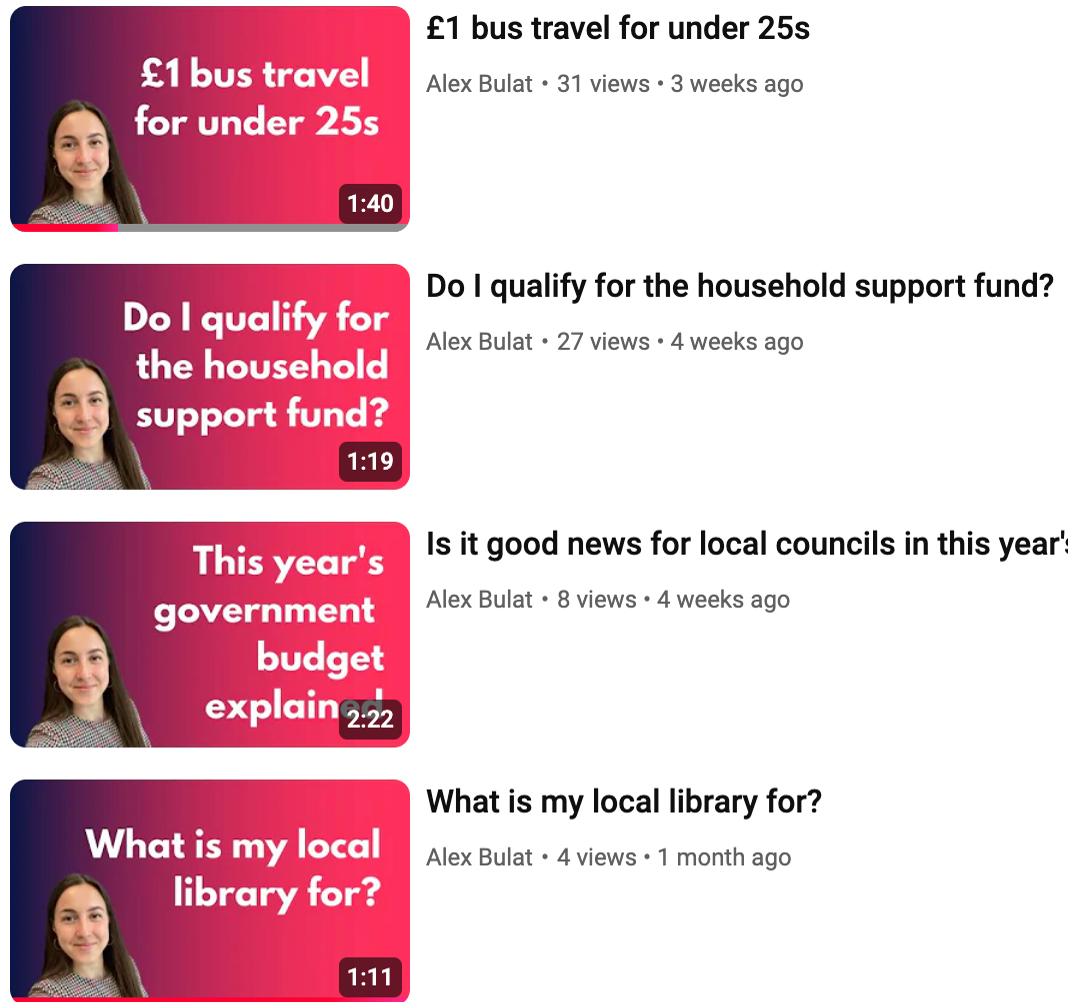 How does local government work? I  do a weekly short video bringing council services closer to residents, from explaining how to report a pothole to speaking about the Household Support Fund, libraries, recycling & more. thumbnail