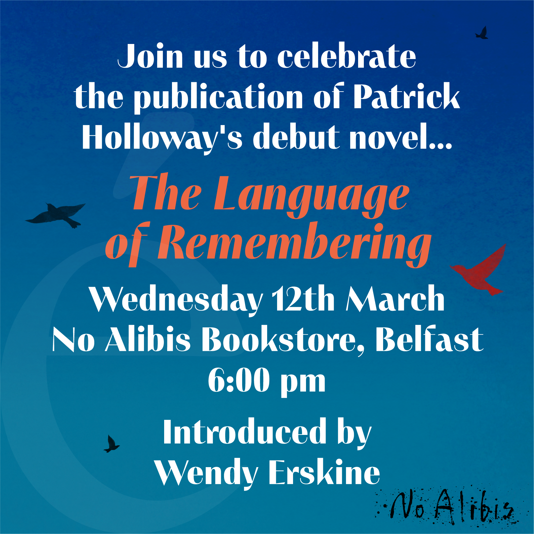 Belfast Launch, No Alibis, 12th March thumbnail