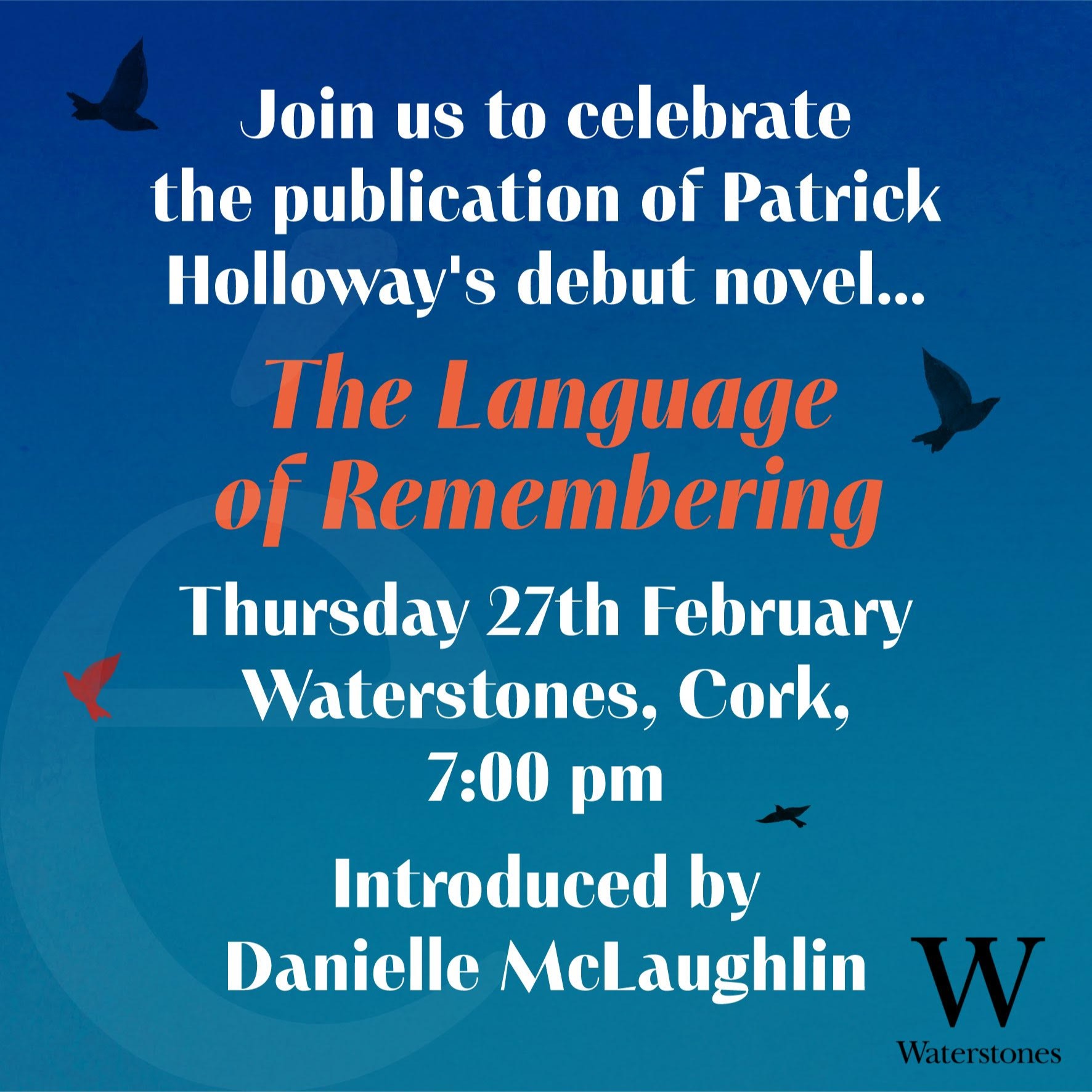 Cork Launch-- Waterstones, 27th February thumbnail