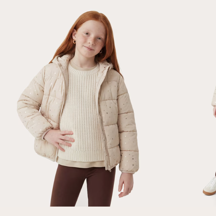 Jaqueta infantil puffer estampa metalizada thumbnail