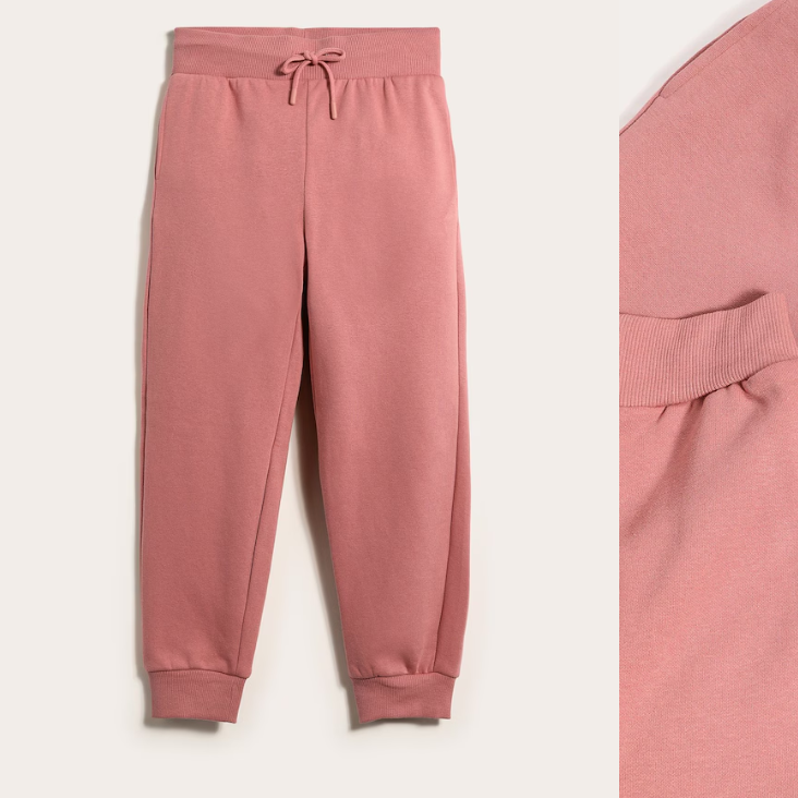 Calça de moletom infantil jogger com felpa rosa thumbnail