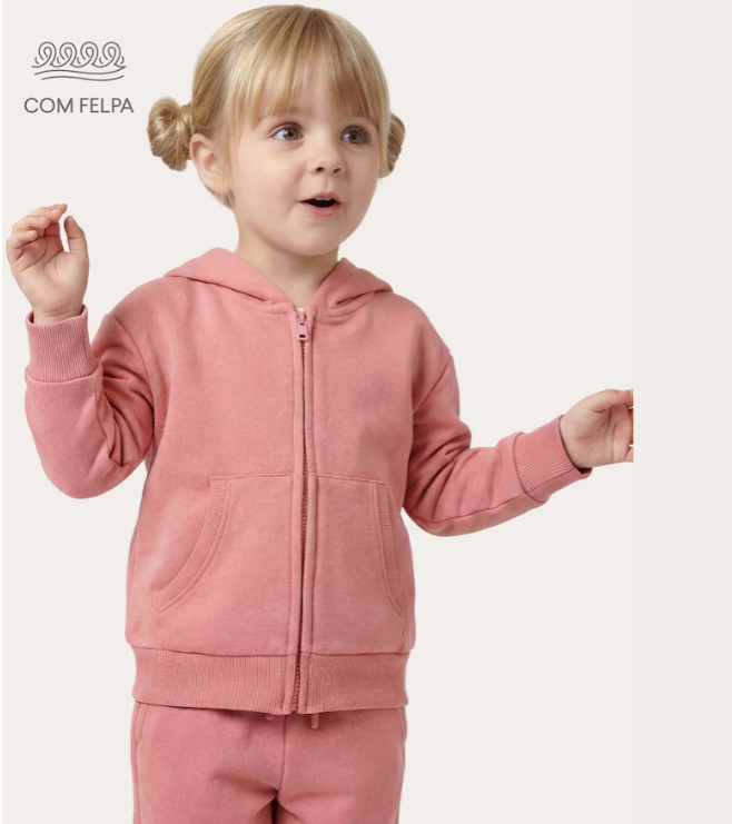 Blusa de moletom infantil com felpa thumbnail