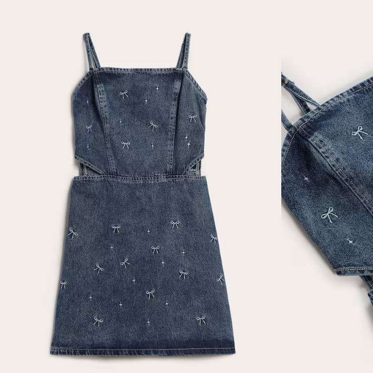 Vestido jeans infantil bordado  thumbnail