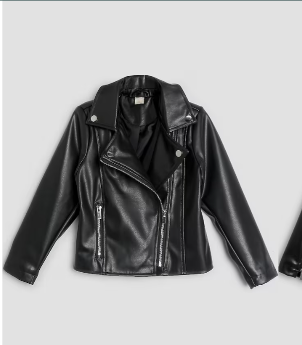 Jaqueta infantil biker de poliuretano preta - use CUPOM INVERNO20 thumbnail