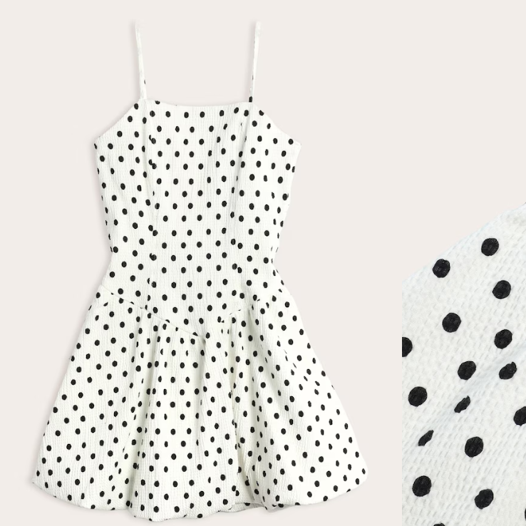 Vestido infantil balonê poá - branco thumbnail