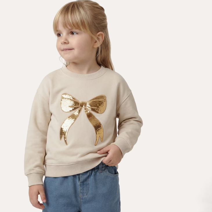 Blusa de moletom infantil com felpa e paetê thumbnail