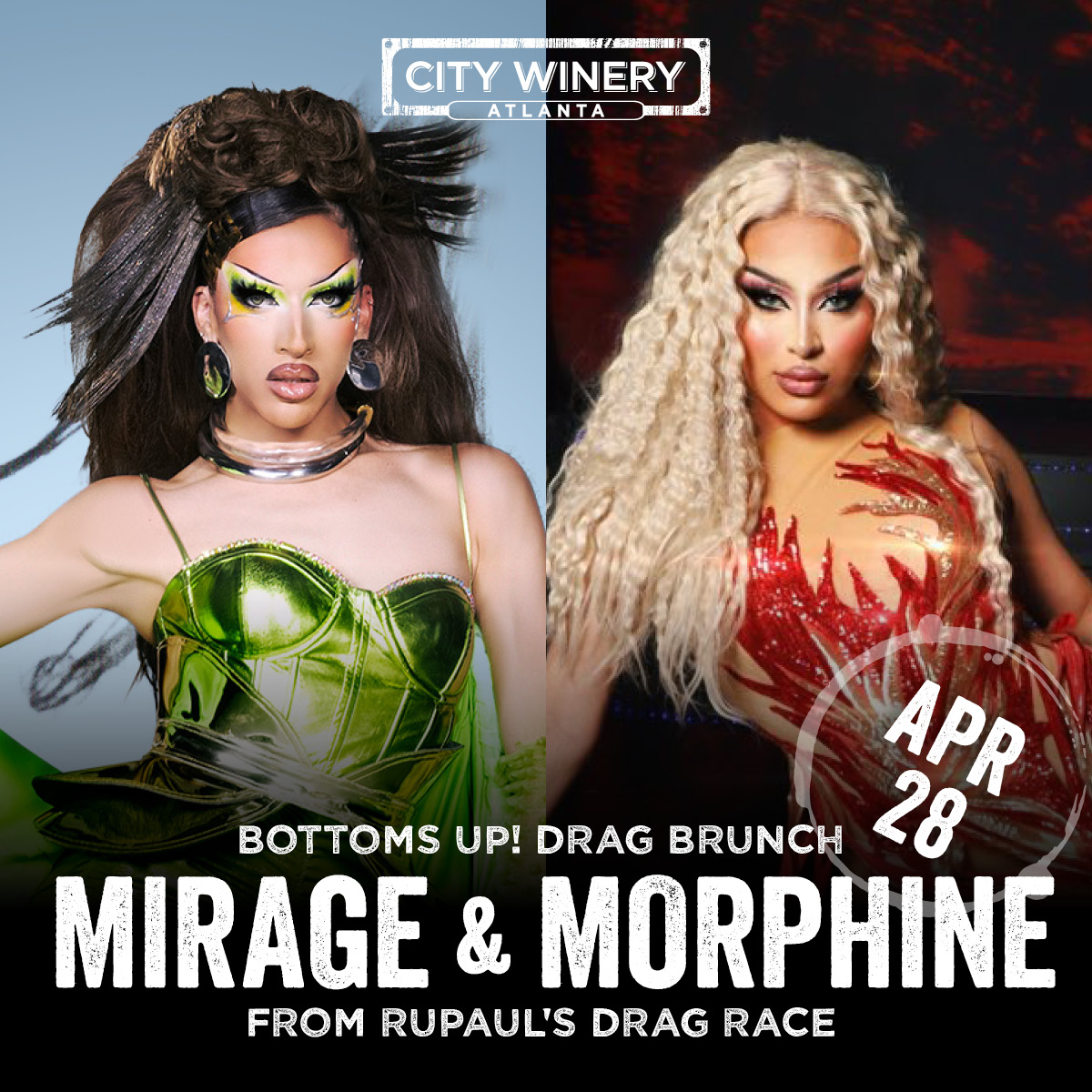 4/28: Bottoms Up! Drag Brunch with Mirage & Morphine! thumbnail