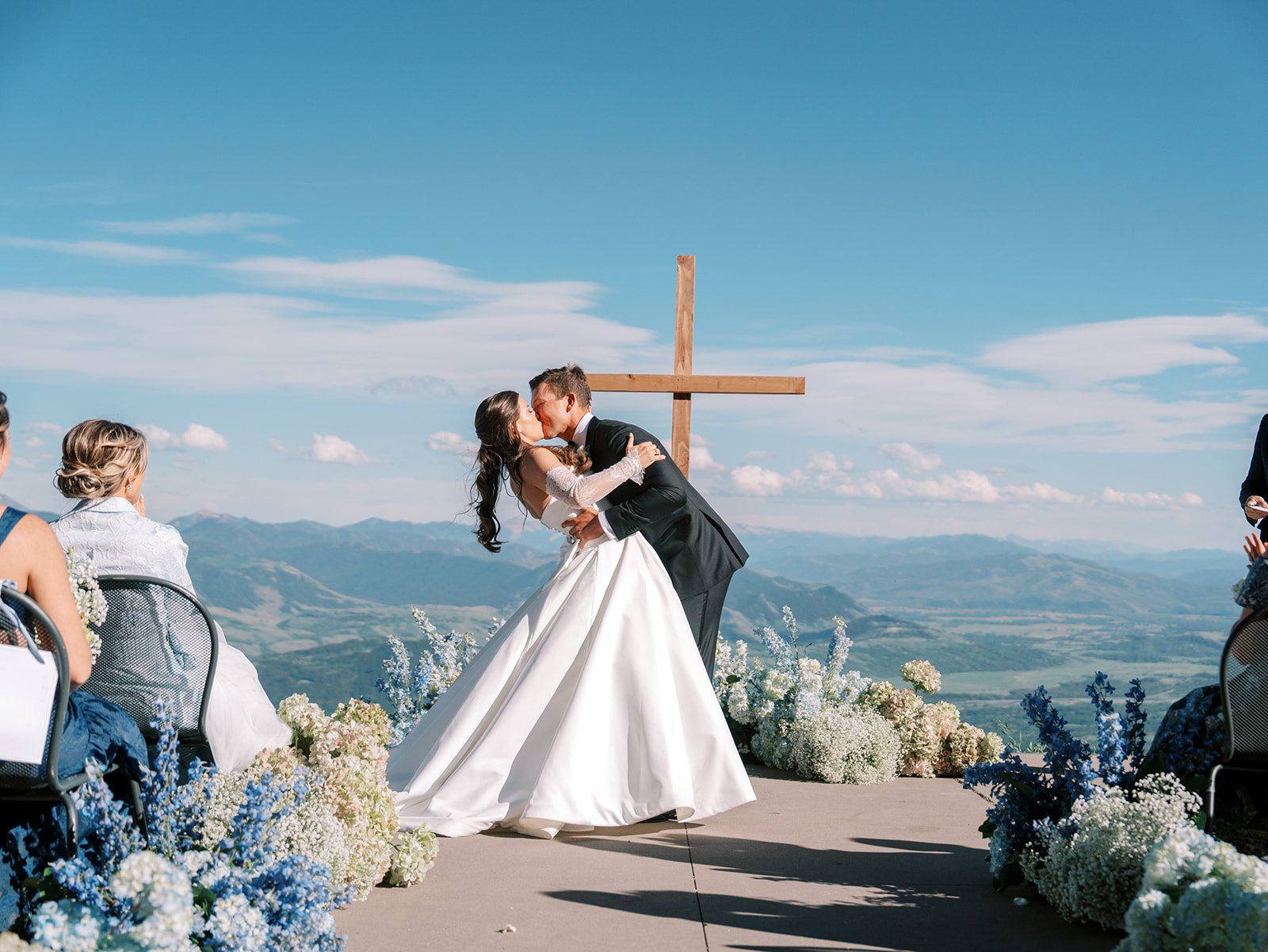 Crisp and Blue-Toned Mountaintop "I Do's" in Wyoming thumbnail