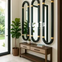 Set 3 Ovalados Negro Detalle Oro 190*45 c/u thumbnail