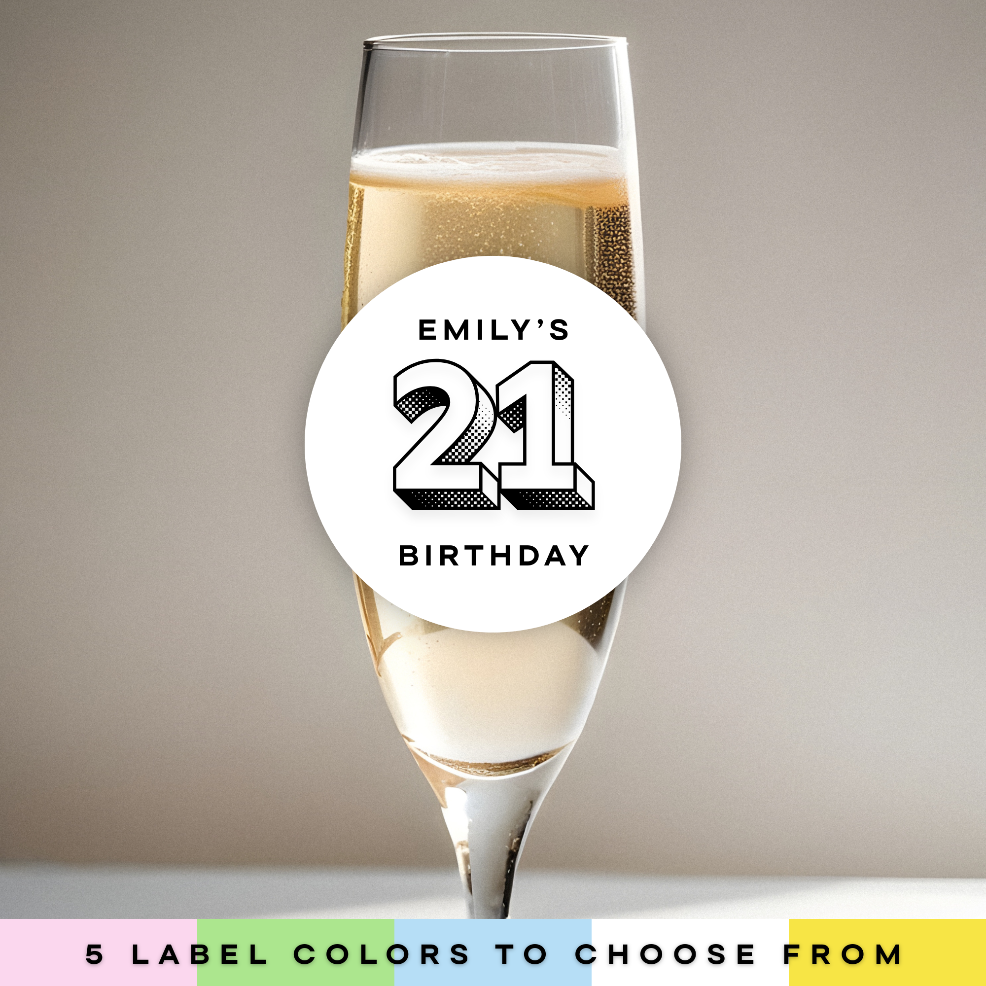 Custom Age & Name Birthday Label thumbnail