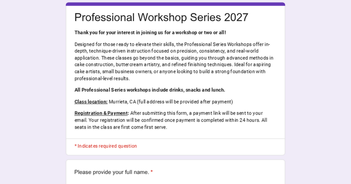Professional Workshop Series 2027 (Sign Up Form) thumbnail