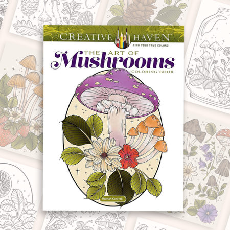 Creative Haven The Art of Mushrooms Coloring Book thumbnail