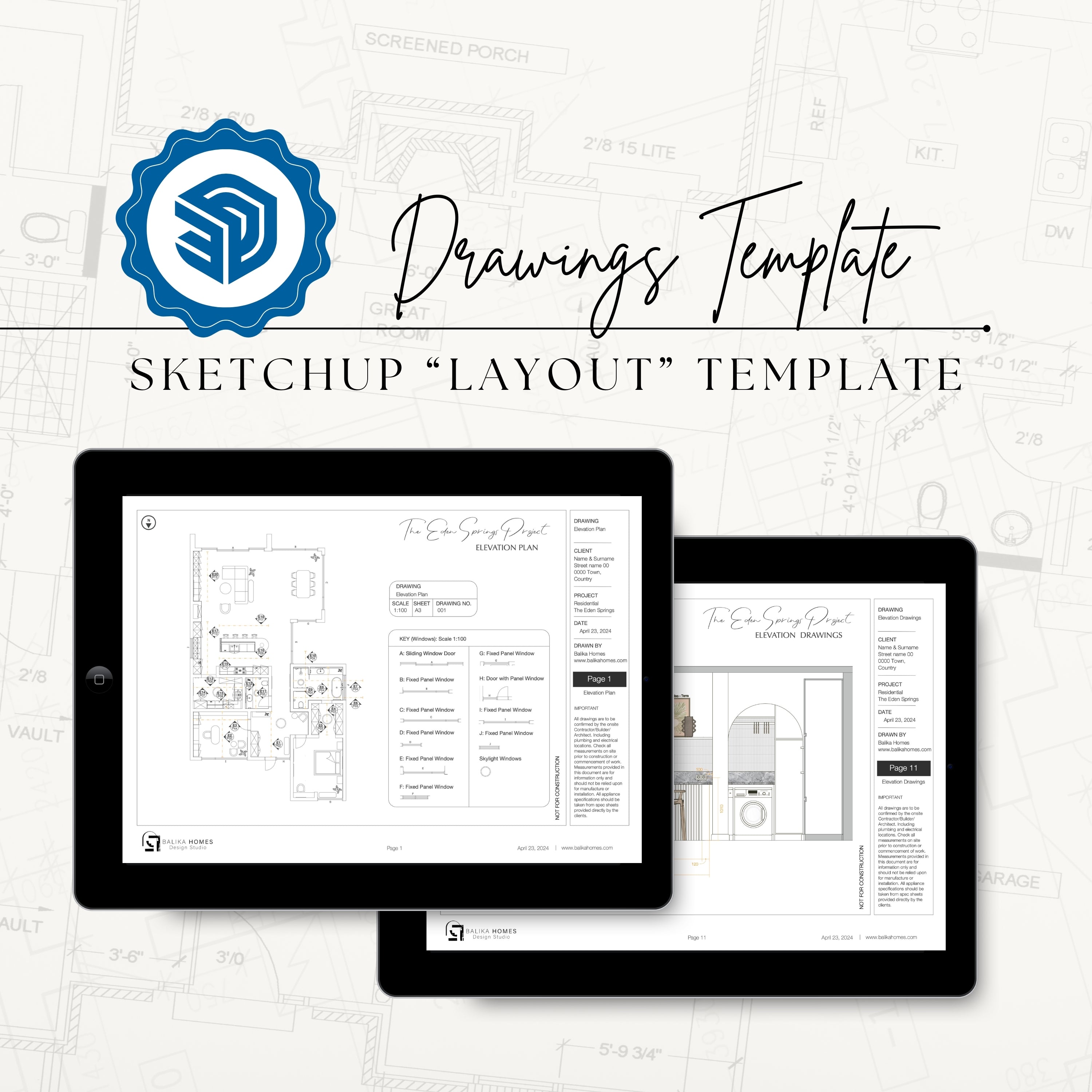 DRAWINGS TEMPLATE 🌟 SketchUp LayOut Template thumbnail