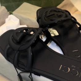 gucci rubber slides black  thumbnail