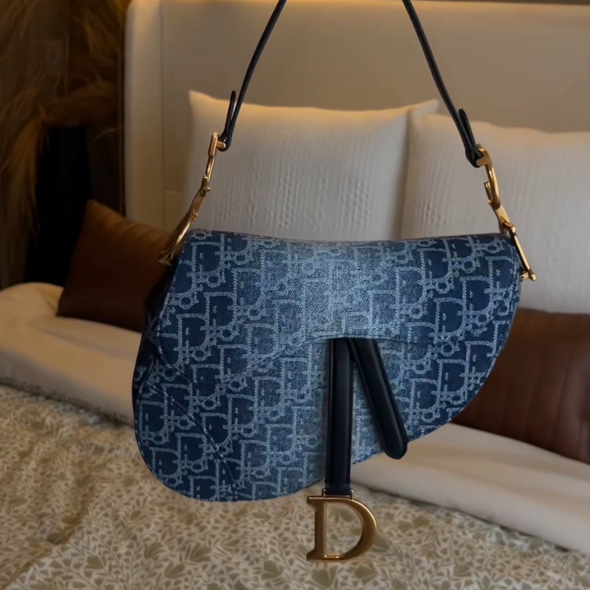 dior demin saddle bag thumbnail