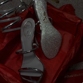rene caovilla heels silver thumbnail