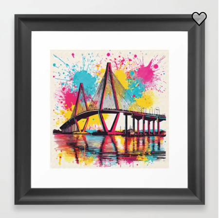 Ravenel Bridge - Paint Splatter.  thumbnail