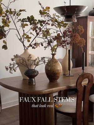 the best fall faux florals for an elevated fall look 🍂 warmth, texture and moody tones!  #fallhomedecor #fauxstems #home