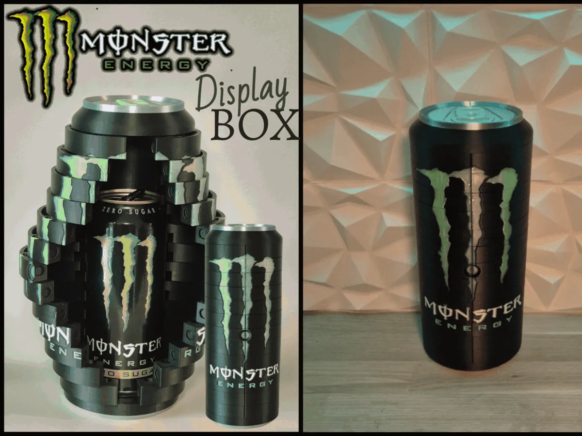 Monster Energy folding door display box - Free 3D Print Model - MakerWorld thumbnail
