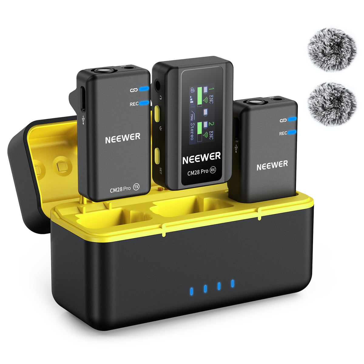 NEEWER CM28 PRO Wireless Lavalier Lapel Microphone System with Charging Case - NEEWER thumbnail